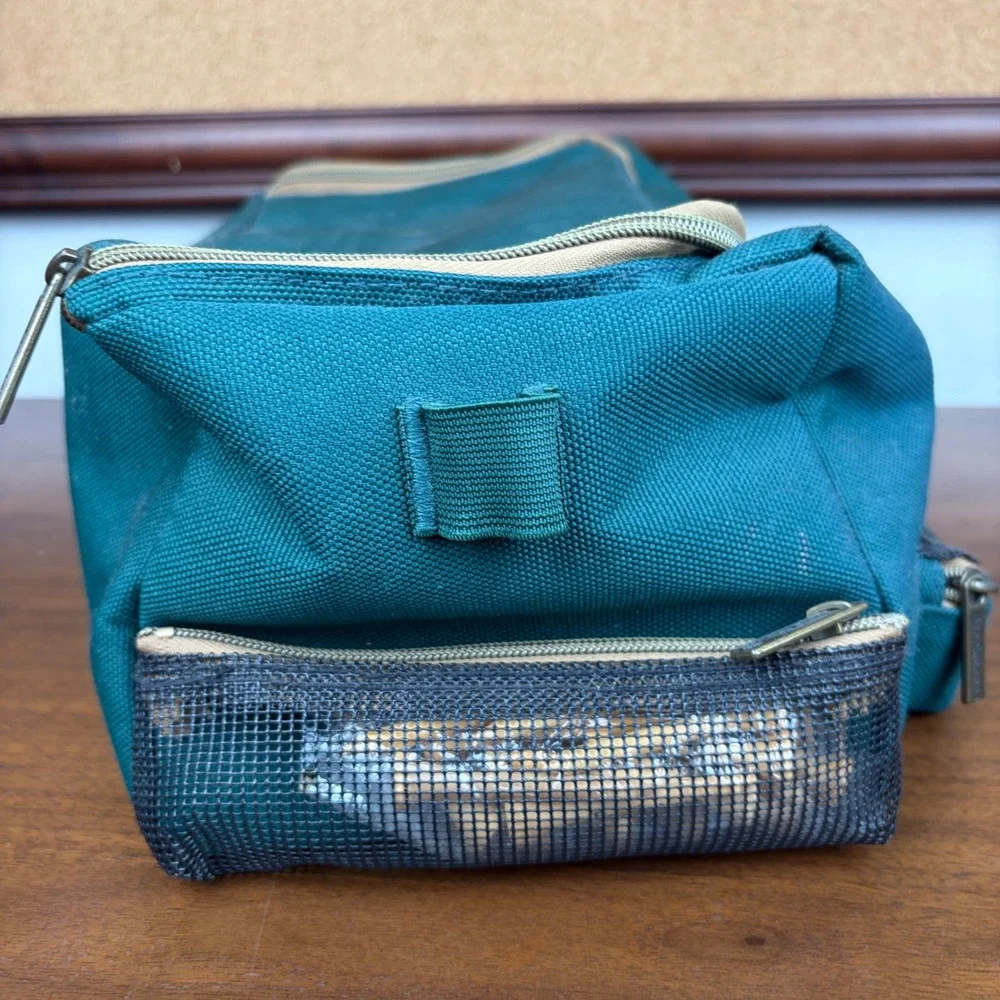 Brookstone Golf Shoe Bag Unisex One Size Teal Canvas Travel Organizer Bag